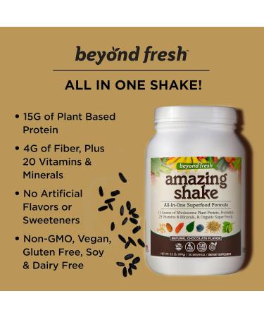Beyond Fresh Amazing Shake - Plant-Based Superfood Protein Low Carbs Meal Replacement Natural Chocolate 999g - Buy Online on GoSupps.com
