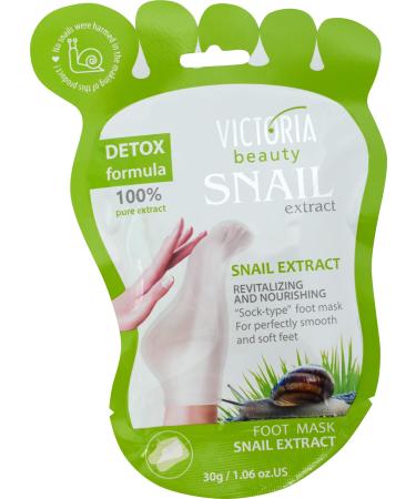 Victoria Beauty - Foot mask corneal removal socks foot mask for the removal of cornea corneal remover with snail extract Snail Foot Mask - makes your feet together with soft (1 x 30g)