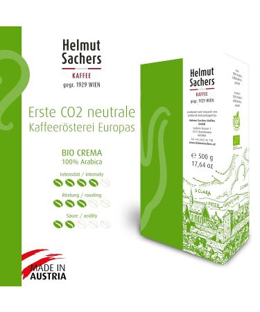 Buy Helmut Sachers Organic Coffee - Crema 100% Arabica Intensity 4/5 500g - International Shipping Available - Buy Online on GoSupps.com