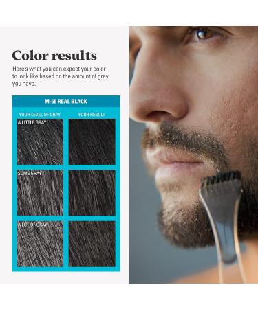 Just For Men Mustache & Beard Beard Dye for Men with Brush Included for Easy Application With Biotin Aloe and Coconut Oil for Healthy Facial Hair Real Black M-55 (3 Count) Real Black 3 count (Pack of 1) - Buy Online on GoSupps.com