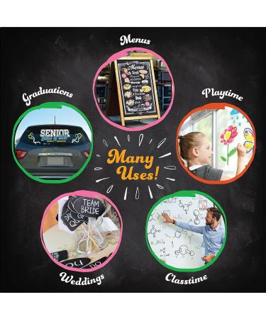Blami Arts Washable Liquid Chalk Markers - 14 Ink Pens with Gold & Silver - Non-Toxic, Reversible Tips, Erasing Sponge - Includes Chalkboard Labels - Multi-Colors Set - Buy Online on GoSupps.com