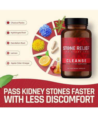 Stone Relief Cleanse - Natural Kidney Cleanse with Chanca Piedra & Organic Ingredients - 60 Vegetarian Capsules - Buy Online on GoSupps.com