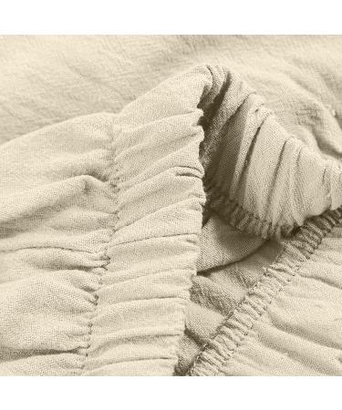 LFE Women's Casual Cotton Linen Wide Leg Capris Pants 3X-Large - Beige - Buy Online on GoSupps.com