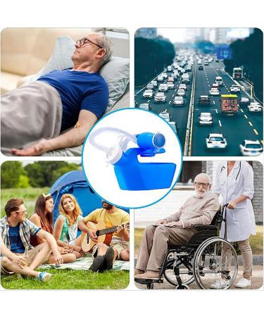 Blue ICEMOB Urinals for Men Male Urine Bottles Non Spill 2000ML Pee Bottle for Men with Cleaning Brush Clear Scale Portable Urinal for Home Camping Travel 1.6M Hose - Buy Online on GoSupps.com