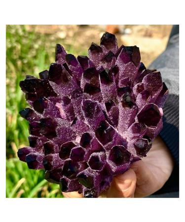 Crystals 1pc Natural Amethyst Violet Ghost Phantom Quartz Crystal Cluster Specimen Pray Home Decor degaussing Stone Collection (Size : 610-700g)