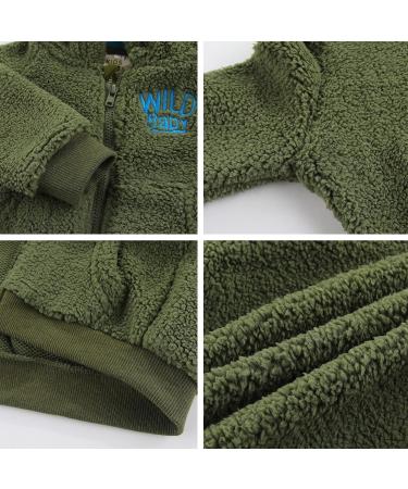 Cartoon Fleece Hooded Jacket for Newborns | Warm Infant Outwear Coat | Zipper Up | Green | 0-6Y - Buy Online on GoSupps.com