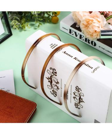 3-Piece Skinny Plastic Hair Bands for Women & Girls - Monochrome DIY Headbands with Teeth - Color Gradient & Transparent Brown Patterns - Buy Online on GoSupps.com