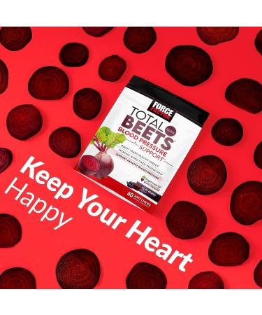Force Factor Total Beets Blood Pressure Support Supplement - 120 Beets Chewables, Heart-Healthy Energy & Nitric Oxide Booster - 2-Pack - Buy Online on GoSupps.com