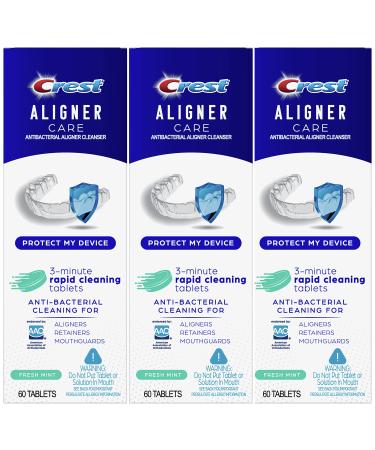 Crest Aligner Care Rapid Cleaning Tablets for Aligners, Retainers, Mouthguards, 60-Count, Pack of 3