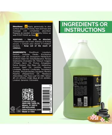 Foot SPA Massage Oil with Eucalyptus Extract - 128 Oz | Professional Full Body Massage Therapy for Sore Muscles & Dry Skin Repair - Manicure & Pedicure Essential - Buy Online on GoSupps.com