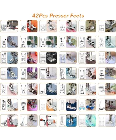 42Pcs Sewing Machine Presser Feet Kit - Manual Included - Compatible with Brother, Babylock, Singer, Elna, Toyota, New Home, Simplicity, Necchi, Kenmore - For Low Shank Machines - Buy Online on GoSupps.com