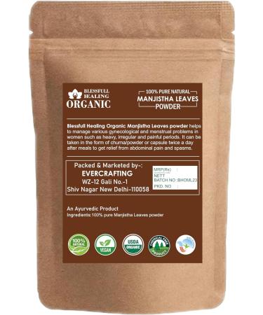 Blessfull Healing Organic 100% Pure Natural Manjistha Leaves Powder | 100 Gram / 3.52 oz Pack Of 1 - Buy Online on GoSupps.com