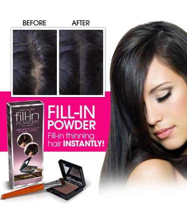 Cover Your Gray Fill-In Powder Hair Color with Procapil - Medium Brown | Conceals Roots & Thinning Hair - Buy Online on GoSupps.com