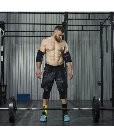 7mm Neoprene Compression Knee Sleeves (1 Pair) for Cross Training, Weightlifting, Powerlifting - Large Black - Buy Online on GoSupps.com