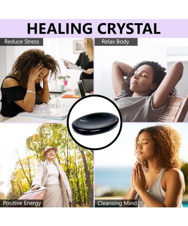Black Obsidian Thumb Stone for Anxiety Relief - Healing Crystal Chakra Worry Stone for Meditation and Spiritual Balance - Pocket Palm Stone for Stress Relief and Crystal Gifts - Buy Online on GoSupps.com