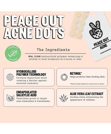 PEACE OUT Clear Skin Duo: Hydrocolloid Anti-Acne Patches + Retinol Face Strips for Pore Minimization and Blackhead Removal - Buy Online on GoSupps.com