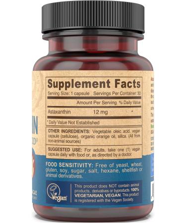 Deva Vegan Astaxanthin 12mg Veg Capsules | 30 Count | Antioxidant Support - Buy Online on GoSupps.com