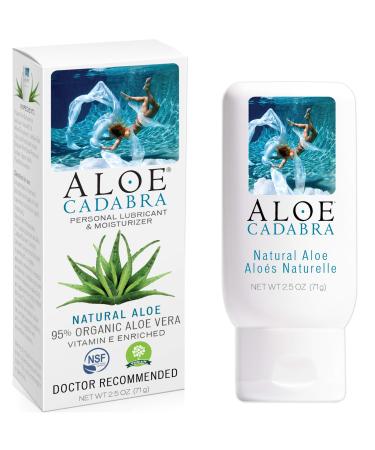 Aloe Cadabra Natural Personal Lube, Organic Best Sex Lubricant Oral Gel for Her, Him & Couples, Unscented, 2.5 oz Organic Natural Aloe