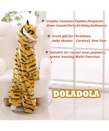 Doladola Unisex Baby Romper Jumpsuit Hooded Tiger Sleepsuit | 3-6 Months Infant Outfit - Buy Online on GoSupps.com