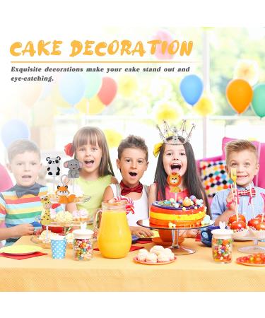 TOYANDONA 5Pcs Jungle Animal Cake Toppers - Zoo Animal Decorations for Baby Showers & Birthday Party - Buy Online on GoSupps.com