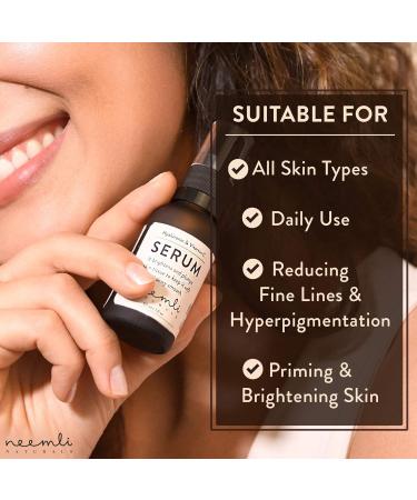 Neemli Naturals Hyaluronic & Vitamin C Serum - Light Non-Greasy Age-Defying Moisturizer for All Skin Types - Brighten & Hydrate Skin Tone 30ml (1 Fl Oz - Buy Online on GoSupps.com