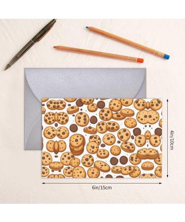 YYHWHJDE Gray Cookies Food Chocolate Chip Biscuits pattern High-Grade Pearl Paper Greeting Card :: 4X6 in for Birthday Card Party Invitation Card Gray One Size - Buy Online on GoSupps.com