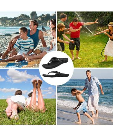 ERGOfoot Orthotic Flip Flops- High Arch Support for Plantar Fasciitis & Flat Feet- Women's 10 Wide/Men's 9- Black - Buy Online on GoSupps.com