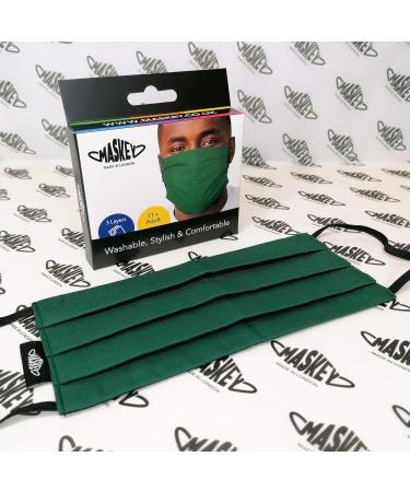 Washable 3-Layer Green Cotton Face Mask | Made in UK, London | Washable Over 100 Times - Buy Online on GoSupps.com