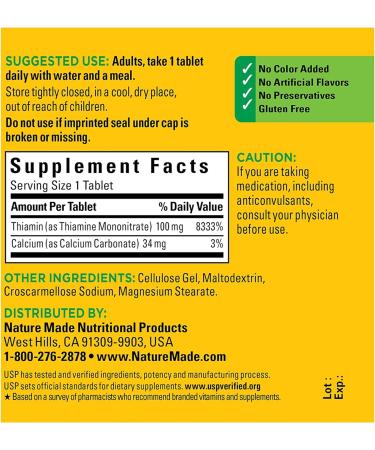 Nature Made Vitamin B1 100mg + Extra Strength Magnesium Oxide 400mg - Buy Online on GoSupps.com