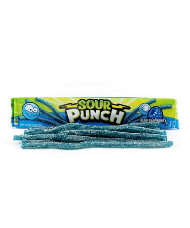 Sour Punch Straws Blue Raspberry - 2oz Tray, Pack of 24 | Sweet & Sour Flavored Chewy Candy - Buy Online on GoSupps.com