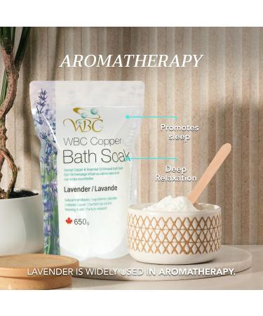 WBC Copper Bath Soak with Lavender essential oil For Bath Foot Sleep Aromatherapy & Relaxation Lavender Bath Soak - 650 grams - Buy Online on GoSupps.com