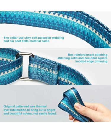 Dazzber Martingale Dog Collar for Medium & Large Dogs - No Pulling Durable Nylon Adjustable 43.2-63.3 cm Turquoise Green 1 Inch Wide - Buy Online on GoSupps.com