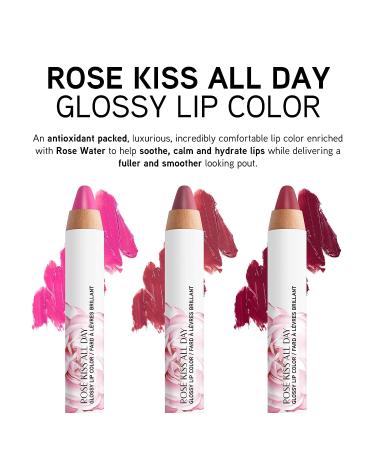 Physicians Formula Ros Kiss All Day Glossy Lipstick in She's a Wild Rose - Red Lip Color | Dermatologist & Clinically Tested - 1 Count - Buy Online on GoSupps.com