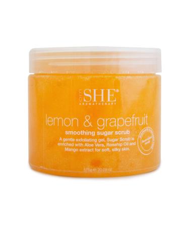OM SHE Aromatherapy Lemon & Grapefruit Sugar Scrub Lemon & Grapefruit 1 Count (Pack of 1)