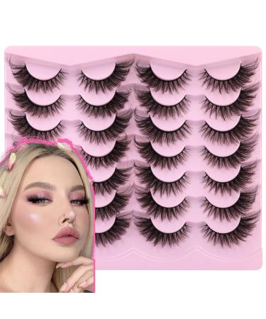 Fox Eye Lashes Fluffy Wispy Volume Eyelashes Natural Look D Curly Cat Eye Lash Extension 20MM Fake Eyelashes Pack 14 Pairs by Lanflower