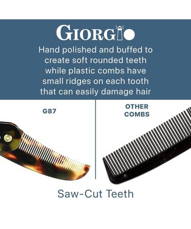 Giorgio G87 4.5 Inch Folding Mustache Comb and Beard Comb - Handmade Saw-cut Pocket Comb for Men - Tokyo 1 Pack - Buy Online on GoSupps.com