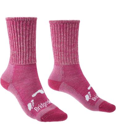 Bridgedale Unisex Kids Hike All Season Merino Comfort Boot Socks - J. Medium (NO VAT) in Rose | International Shipping Available - Buy Online on GoSupps.com