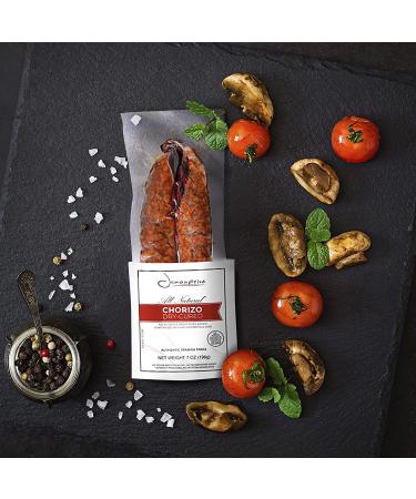 Mild Chorizo Ring - Authentic Spanish Tapas 7oz (Sarta) - All Natural, Gluten Free, No Nitrates, Nitrites, Color Additives, Preservatives or Artificial Ingredients - Jamonprive - Buy Online on GoSupps.com