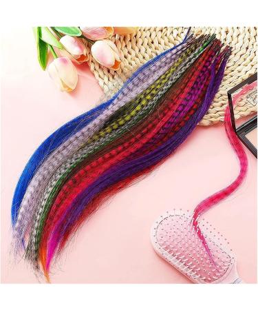 Feather Hair Extension Kit Feathers for hair extension synthetic colorful strands of fake feathers in hair accessories for women hairpiece extensions (Color : 12 Size : 16inches) 16inches 12 - Buy Online on GoSupps.com