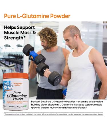 Doctor's Best Pure L-Glutamine Powder 10.6 oz - High-Quality Amino Acid Supplement - Buy Online on GoSupps.com