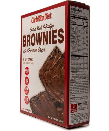 Universal Nutrition CarbRite Diet Extra Rich Fudgy Brownies with Chocolate Chips - 11.43 oz | Low Carb Treats - Buy Online on GoSupps.com