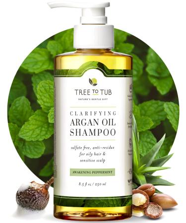 Tree to Tub Peppermint Shampoo for Oily Hair & Sensitive Scalp - Gentle Clarifying Shampoo for Build Up  Sulfate Free Residue Free Hair Shampoo for Women & Men w/Organic Argan Oil  Natural Aloe Vera Peppermint 8.5 Fl Oz ... - Buy Online on GoSupps.com