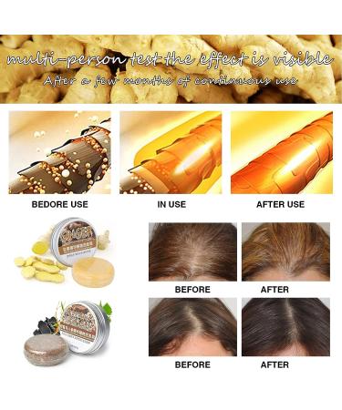 Organic Polygonum Multiflorum Ginger Hair Growth Shampoo Bars - Anti Hair Loss & Anti-Dandruff - 2pcs Set - Buy Online on GoSupps.com