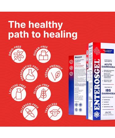 Enterosgel Tube 225g - IBS Treatment for Diarrhoea, Abdominal Pain, Bloating | Acute Diarrhoea Relief - Fast Acting Gel - Buy Online on GoSupps.com