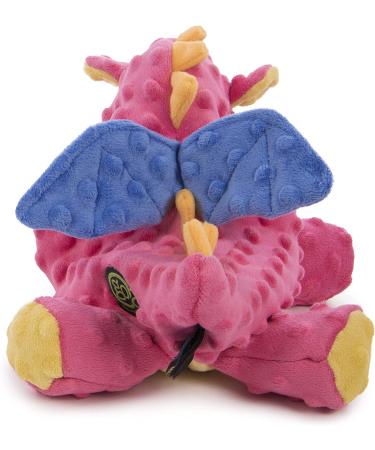 GoDog Dragons Squeaker Plush Dog Toy - Chew Guard Technology - Durable & Chew Resistant - Multiple Styles & Sizes - Large Coral - Buy Online on GoSupps.com