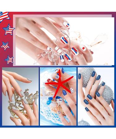 Patriotic American Flag Nail Wraps - 12 Sheets Independence Day Nail Strips with Nail Buffer File - Memorial Day Nail Stickers - Vivid Design - Buy Online on GoSupps.com