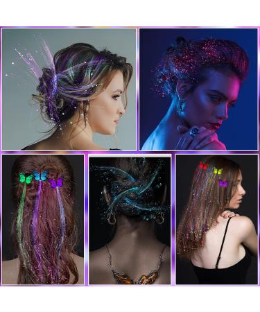 Juexica 24 Pcs LED Lights Hair Accessories Butterfly Fairy Braid Extension Clips | Glow in the Dark Party Favors & Supplies - Buy Online on GoSupps.com