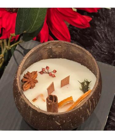 Buy Coconut Shell Candle - Scented Soy Essential Oil Eco-Friendly Wood Wick Natural Coconut Scent - International Shipping - Buy Online on GoSupps.com