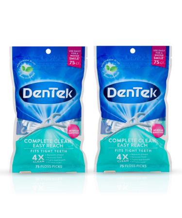 Dentek Floss Picks Complete Clean Back Teeth 75 Count (2 Pack) 75 Count (Pack of 2)