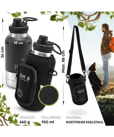Stainless Steel PET & Partner Drinking Bottle | Includes 2 Portable Dog Bowls for On-the-Go Hydration - Buy Online on GoSupps.com